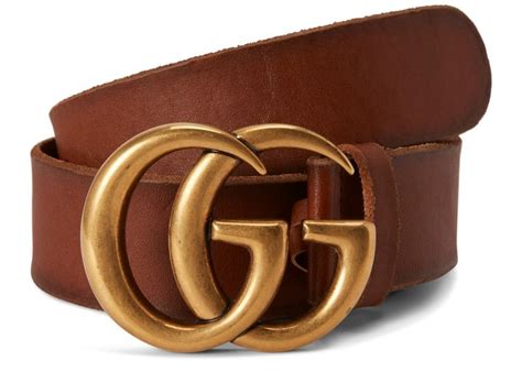 Wide Brown Leather Belt With Double G Buckle 